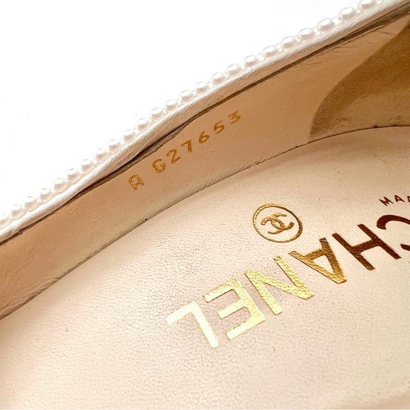 CHANEL || CC Logo Pearl Embellished Black Cap Toe Sequin High Heel Pumps EU 40 - Picture 9 of 15